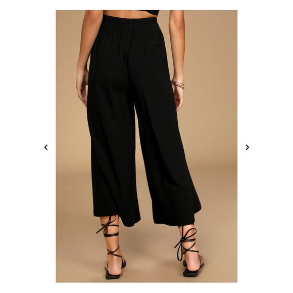 NWT Lulu's Sail With Me Black High-Waisted Wide-Leg Pants - Picture 3 of 3